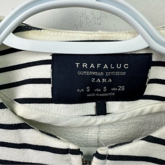 Zara Small Striped Peplum Nautical Jacket Size Small - Picture 5 of 7